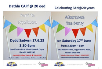 English and Welsh Llanellli celebration posters